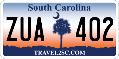 SC license plate ZUA402