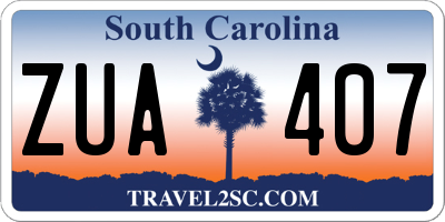 SC license plate ZUA407