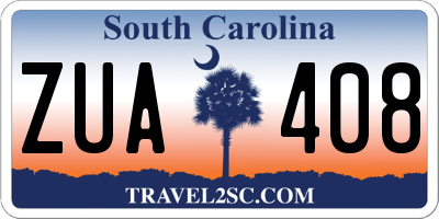 SC license plate ZUA408