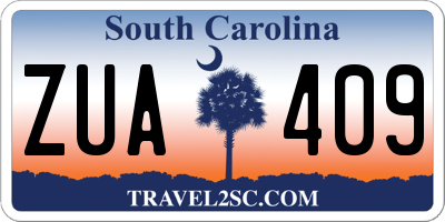 SC license plate ZUA409