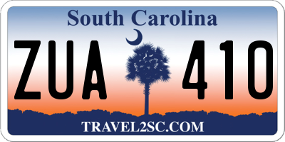 SC license plate ZUA410