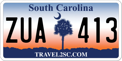SC license plate ZUA413