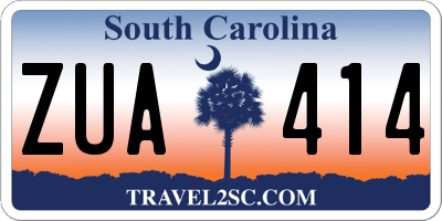 SC license plate ZUA414