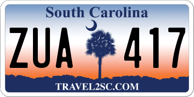 SC license plate ZUA417