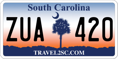 SC license plate ZUA420