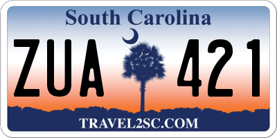 SC license plate ZUA421