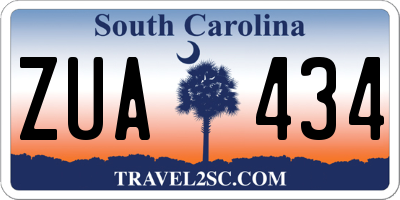 SC license plate ZUA434
