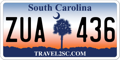 SC license plate ZUA436