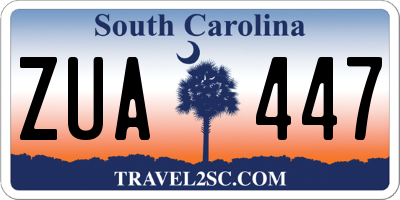 SC license plate ZUA447