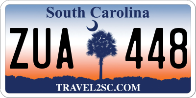 SC license plate ZUA448