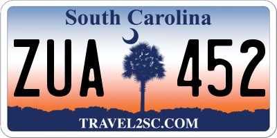 SC license plate ZUA452