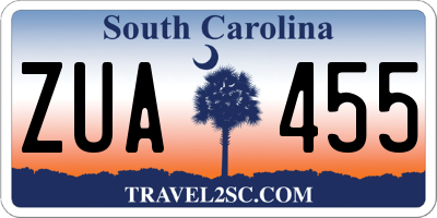 SC license plate ZUA455