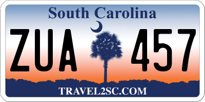 SC license plate ZUA457