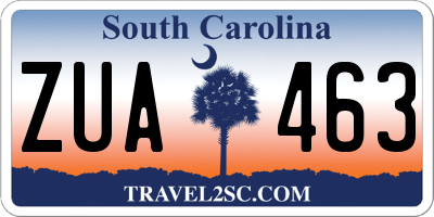 SC license plate ZUA463