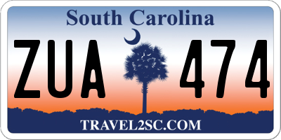 SC license plate ZUA474