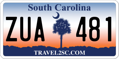 SC license plate ZUA481