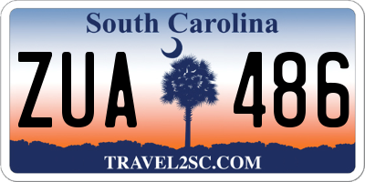 SC license plate ZUA486