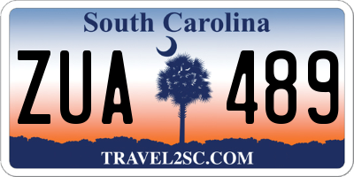 SC license plate ZUA489