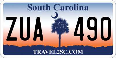 SC license plate ZUA490