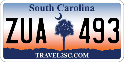 SC license plate ZUA493