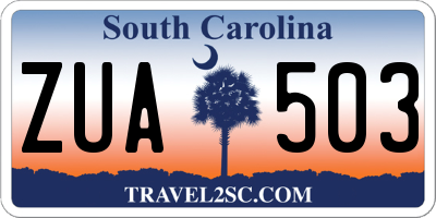 SC license plate ZUA503
