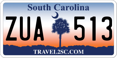 SC license plate ZUA513