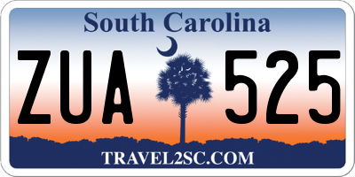 SC license plate ZUA525