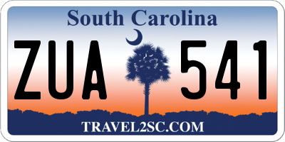 SC license plate ZUA541
