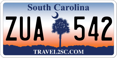 SC license plate ZUA542