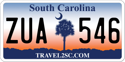 SC license plate ZUA546
