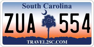 SC license plate ZUA554