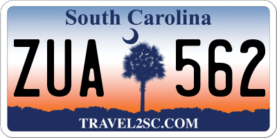 SC license plate ZUA562