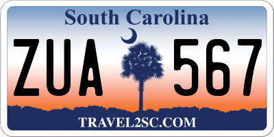 SC license plate ZUA567