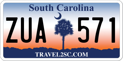 SC license plate ZUA571
