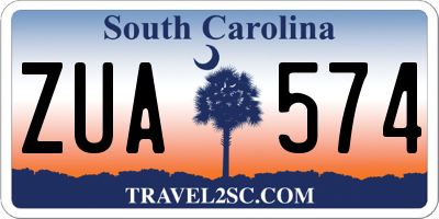 SC license plate ZUA574