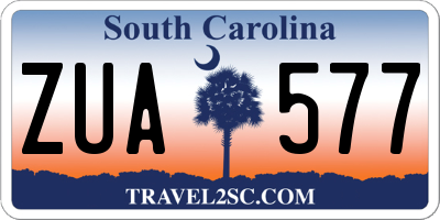 SC license plate ZUA577