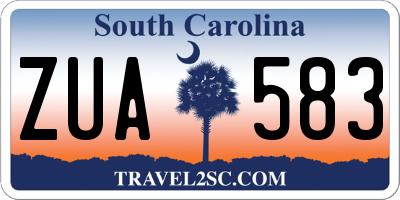 SC license plate ZUA583