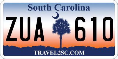 SC license plate ZUA610
