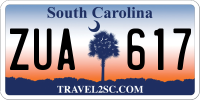 SC license plate ZUA617