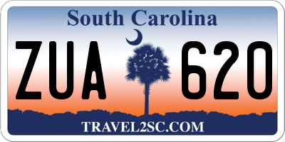 SC license plate ZUA620