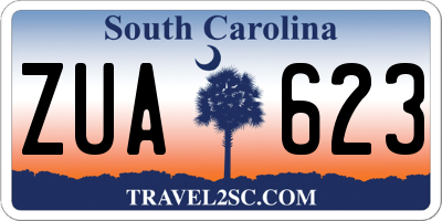 SC license plate ZUA623