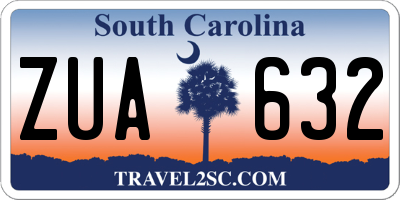 SC license plate ZUA632