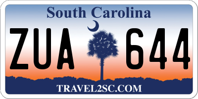 SC license plate ZUA644