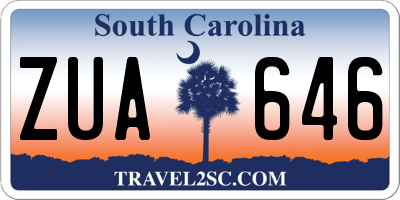 SC license plate ZUA646