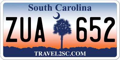 SC license plate ZUA652