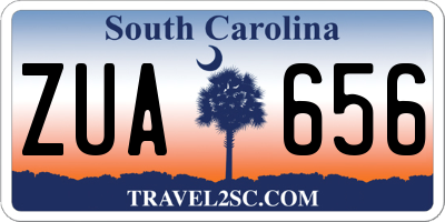 SC license plate ZUA656