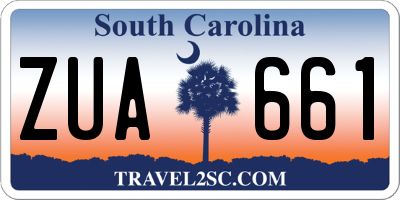 SC license plate ZUA661