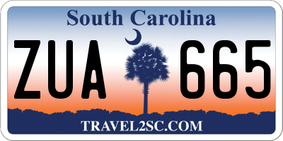 SC license plate ZUA665