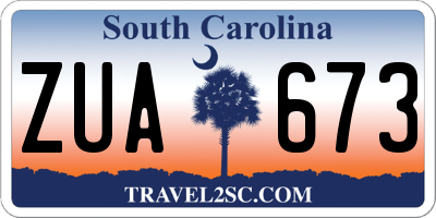 SC license plate ZUA673