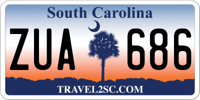 SC license plate ZUA686